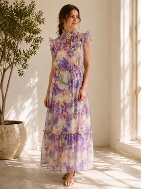 Purple Floral Maxi Dress